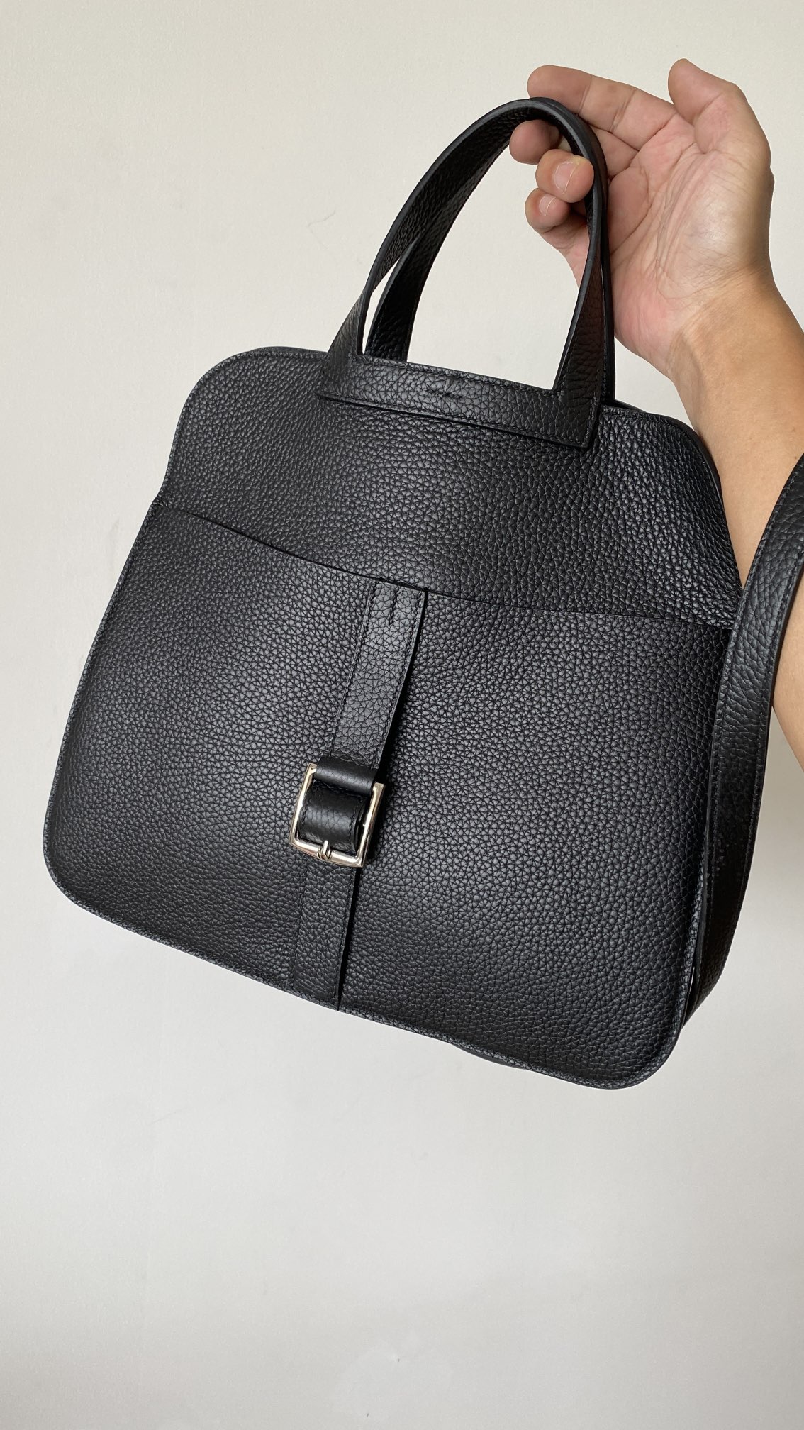 에르메스 투톤 할잔백31 블랙 은장 버클